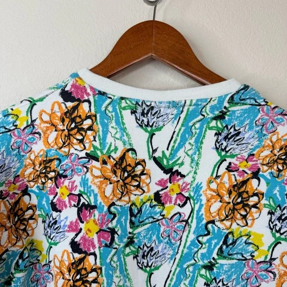 LUCY & YAK Wildflower Multicolor Oversized Organic Cotton Sweatshirt Sz XS - Picture 8 of 15
